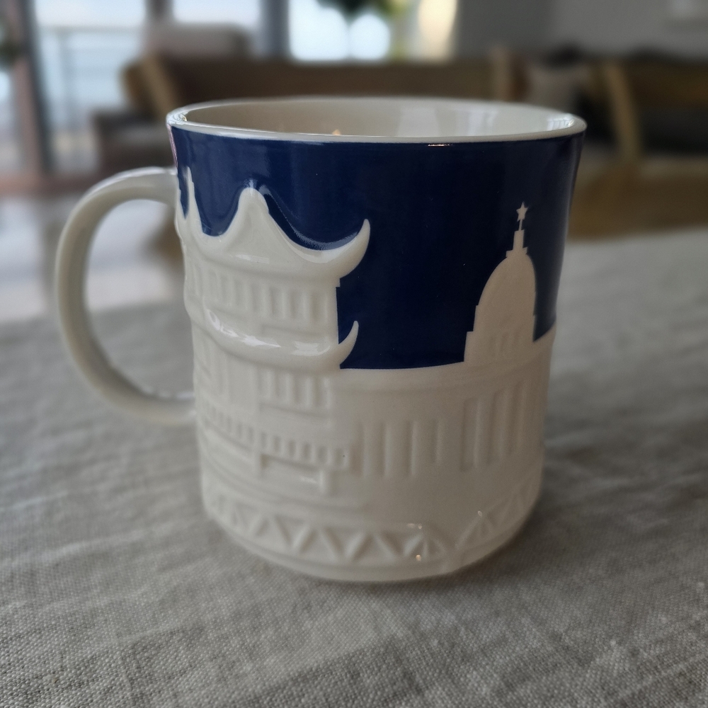 Starbucks Shanghai City Mug, Blue And White - Picture 3 of 5